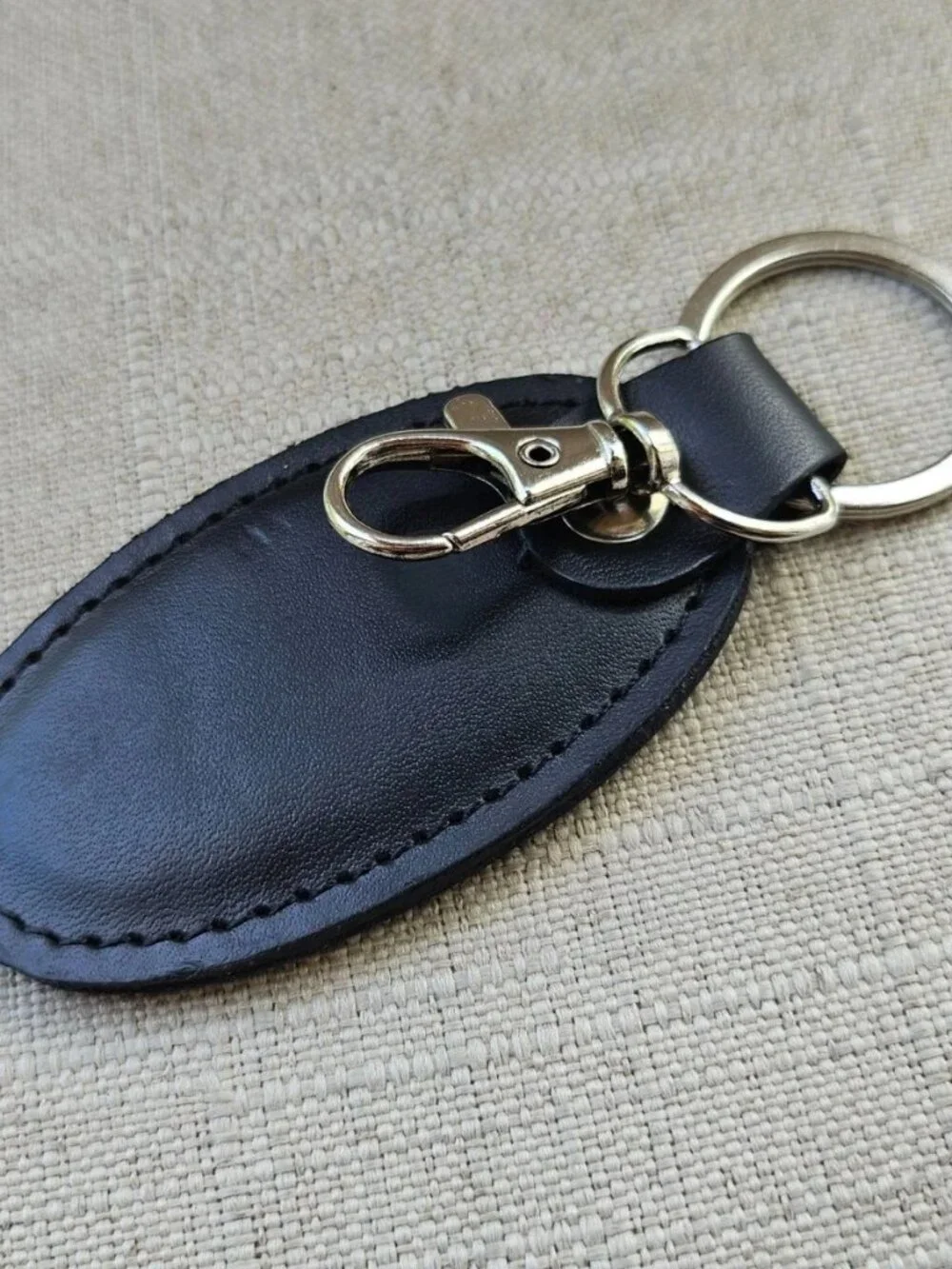 Handmade Keys Holder Black Genuine Leather keychain Keyring Handmade